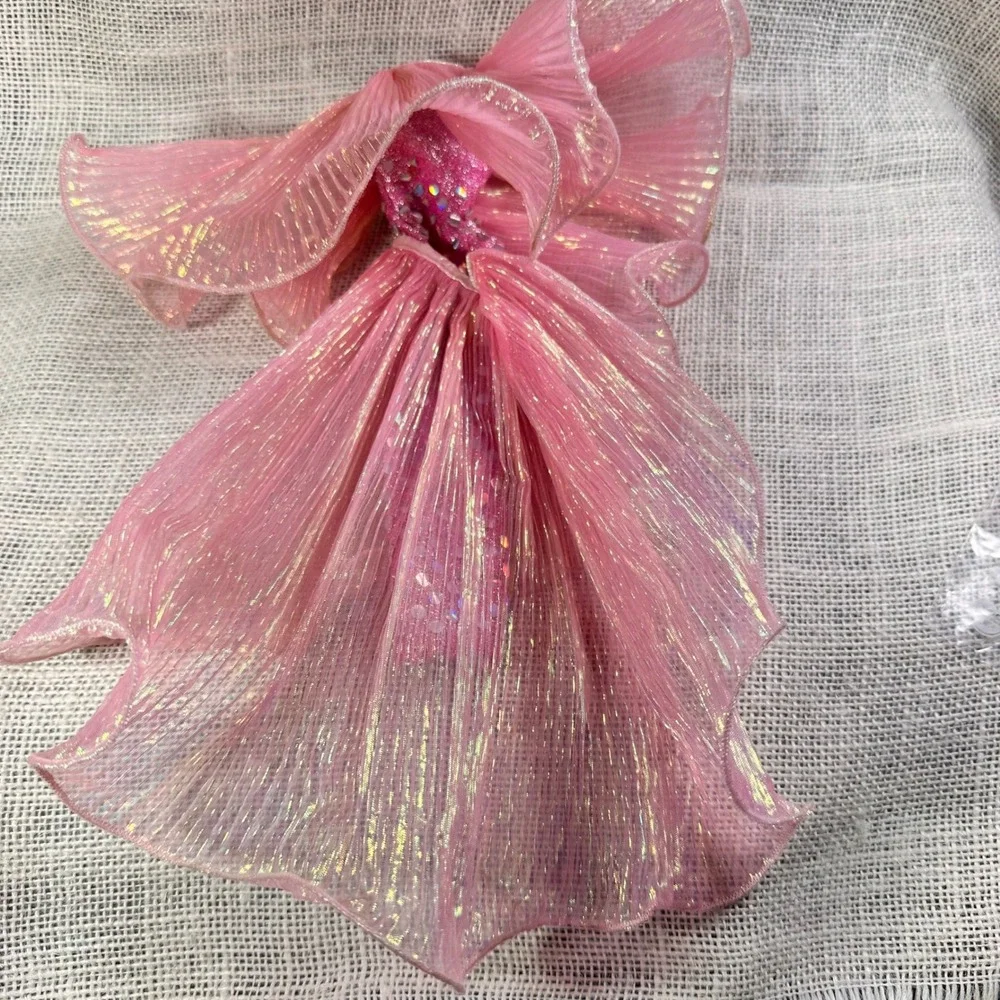 Vintage Barbie Kitty‎ Black Perkins Mattel Pink Iridescent Sequin Gown Dress